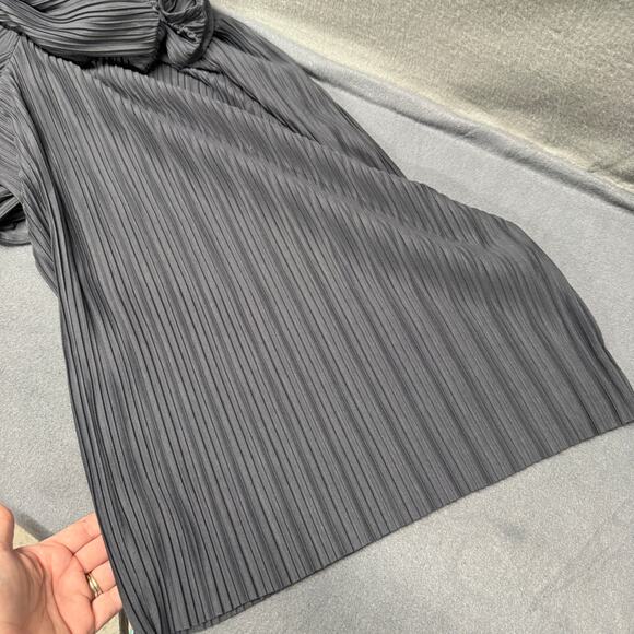 Pure Jill Elements Romper Womens 3X Gray Pleated Jumpsuit Wide Leg V-Neck Belted - Picture 11 of 12